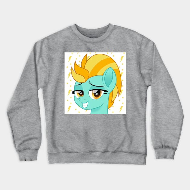 Lightning Dust portrait Crewneck Sweatshirt by CloudyGlow